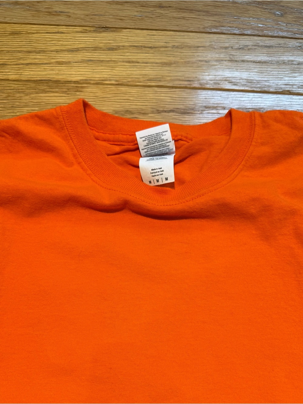 Gildan Orange Short-Sleeve Tee with Black Iceland Vertical Print - Picture 2 of 4